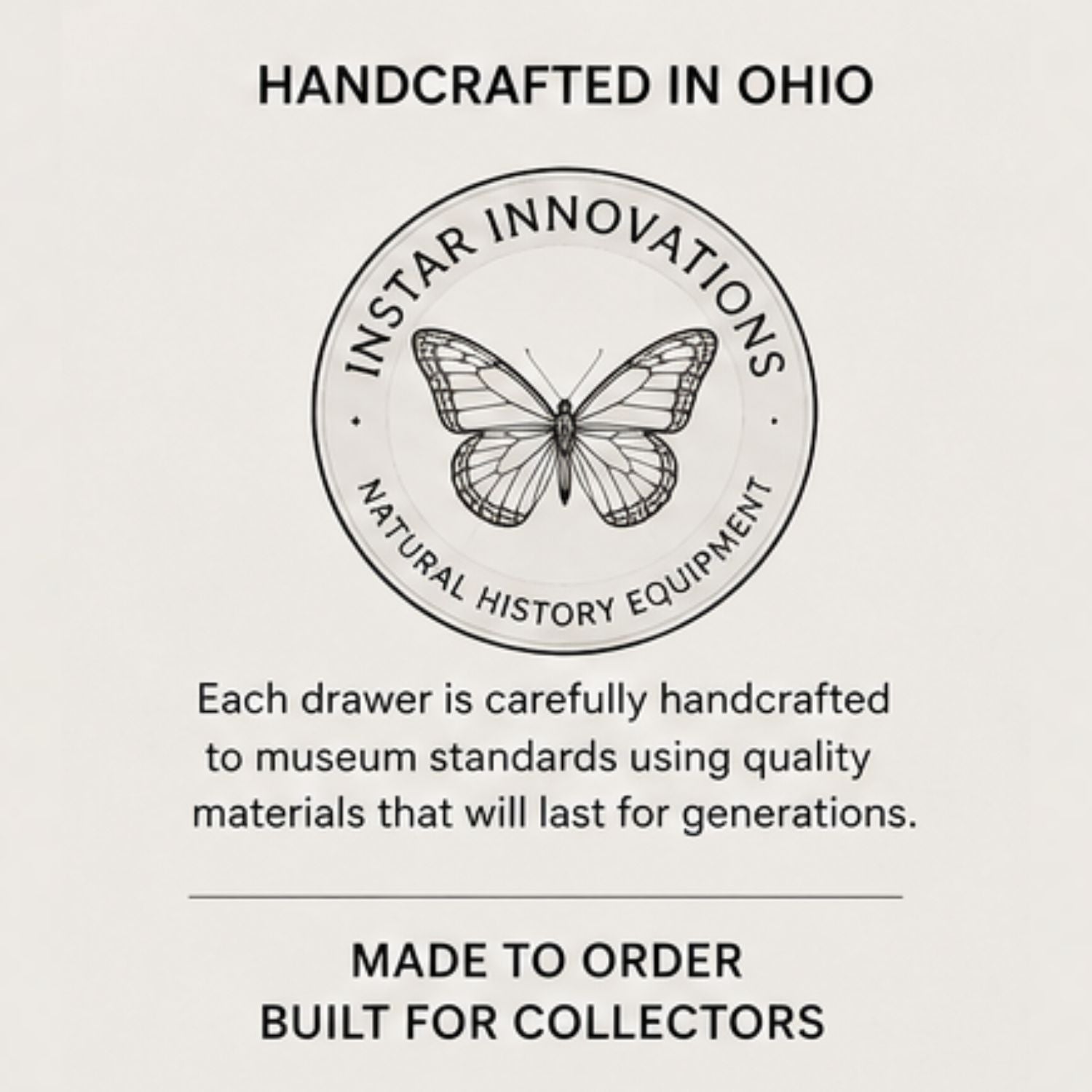 Cornell Style Museum Collection Drawer | Handmade Hardwood Entomology Storage Drawer