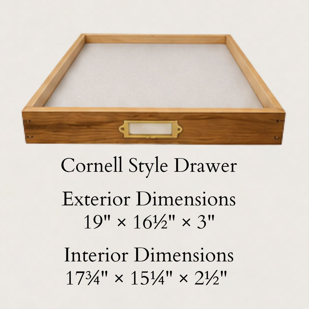 Cornell Style Museum Collection Drawer | Handmade Hardwood Entomology Storage Drawer