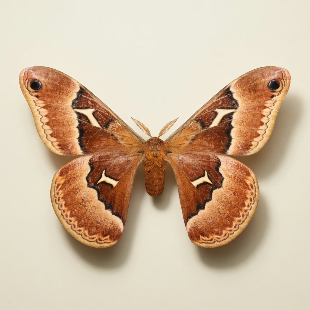 Callosamia angulifera Pinned Specimen – Wings Spread Tulip Tree Silk Moth