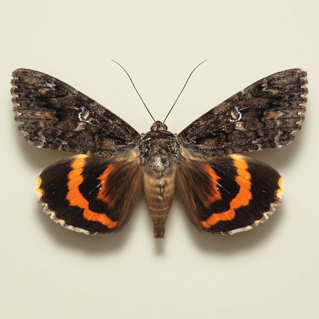 Catocala ilia Pinned Specimen – Wings Spread Ilia Underwing Moth