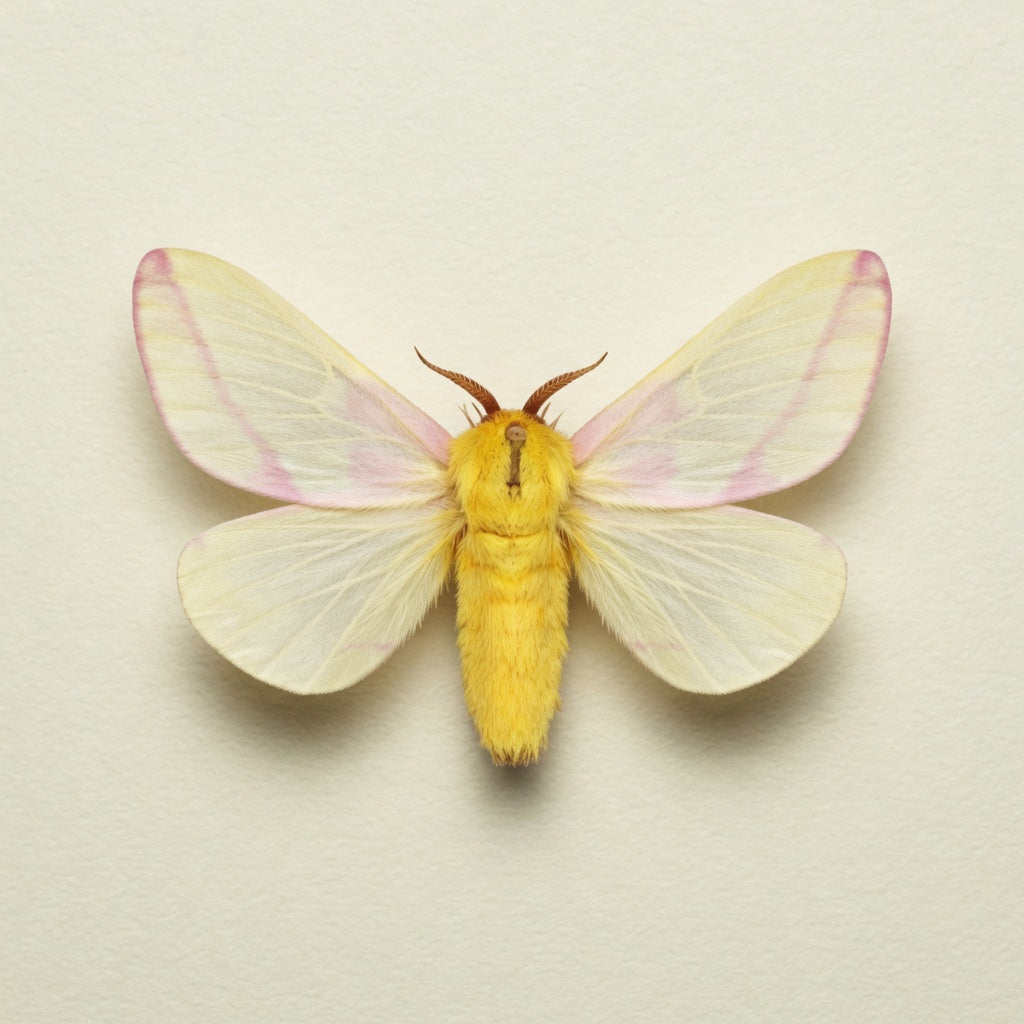 Dryocampa rubicunda alba Pinned Specimen – Wings Spread Rosy Maple Moth