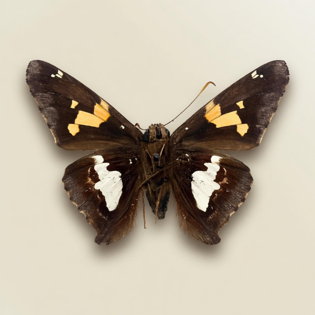 Epargyreus clarus Pinned Specimen – Wings Spread Silver-Spotted Skipper