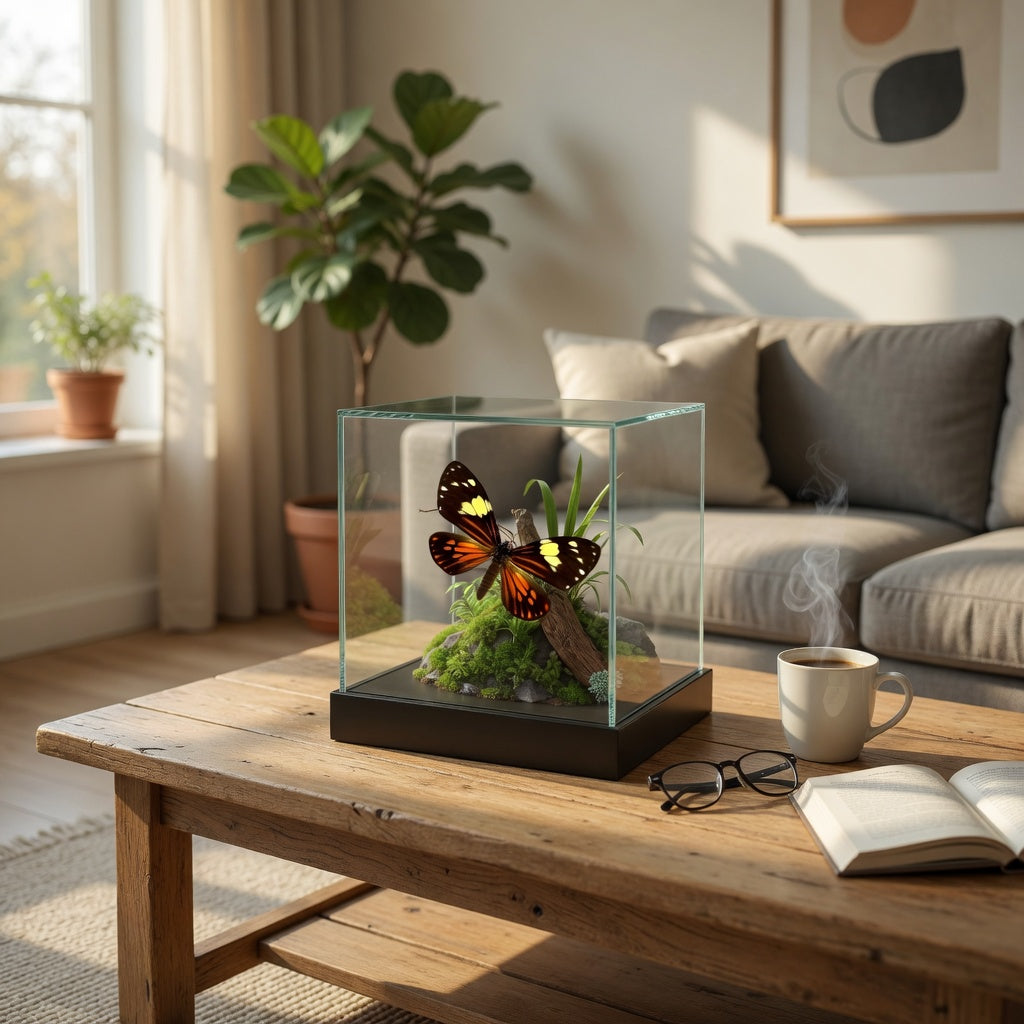 Chetone phyleis Moth Diorama – 6×6×6 Acrylic Display