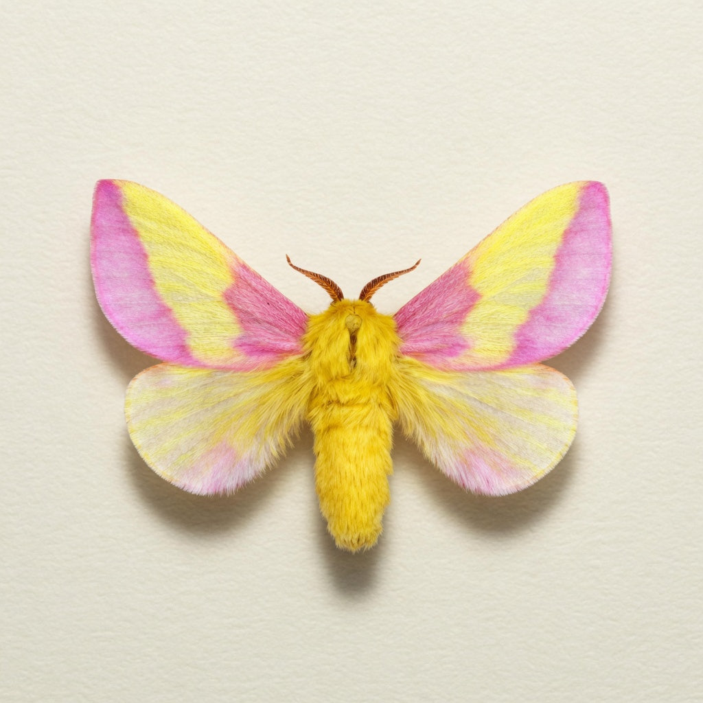 Dryocampa rubicunda Pinned Specimen – Wings Spread Rosy Maple Moth