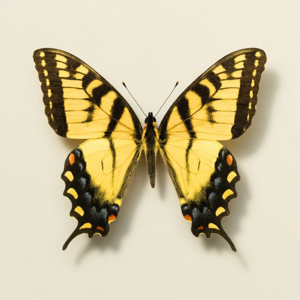 Papilio glaucus Pinned Specimen – Wings Spread Male Eastern Tiger Swallowtail