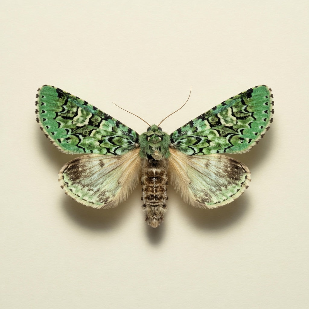 Feralia comstocki Pinned Specimen – Wings Spread Comstock’s Sallow Moth