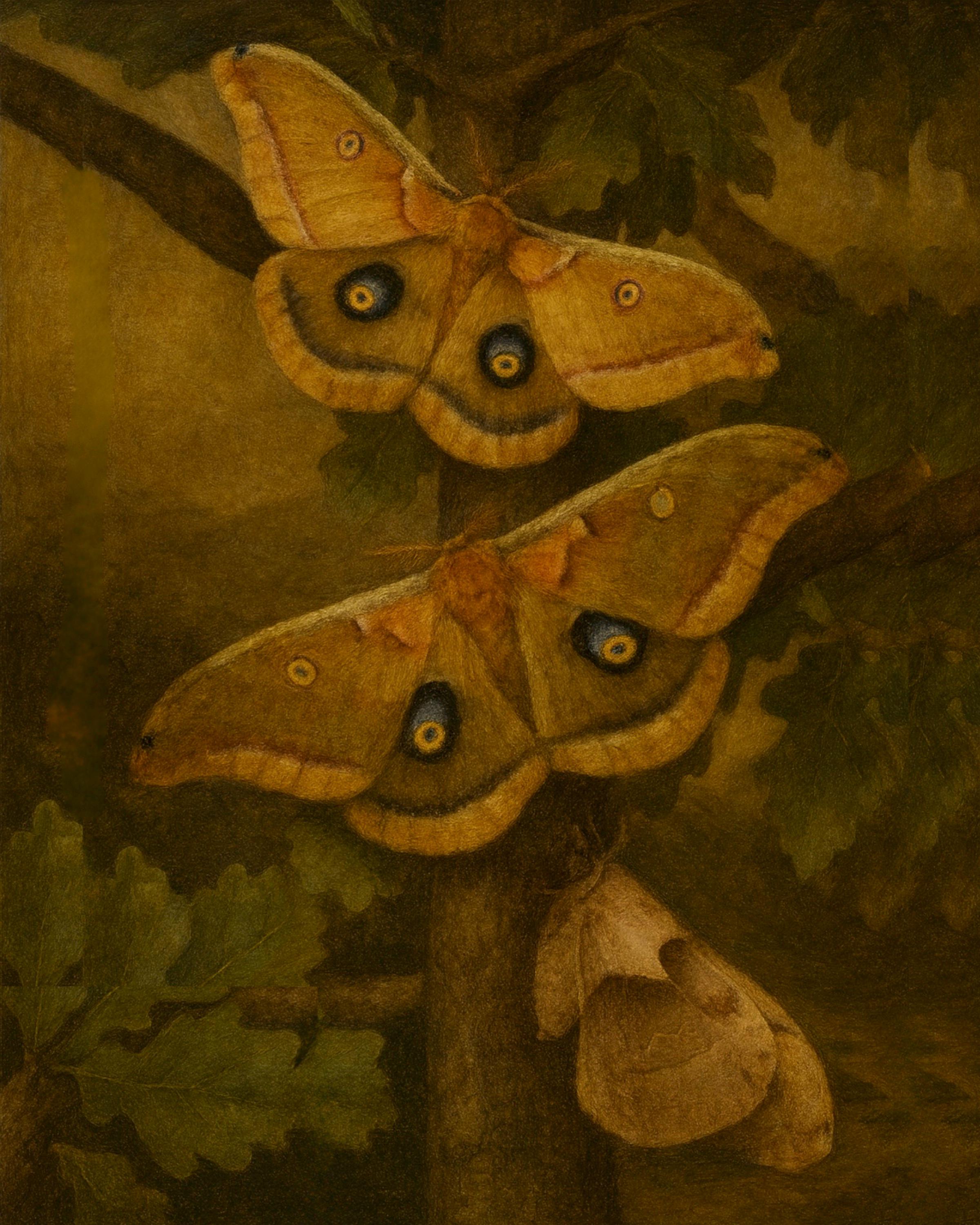 Framed Polyphemus Moth Print – Antheraea polyphemus Vintage Natural History Wall Art 8x10