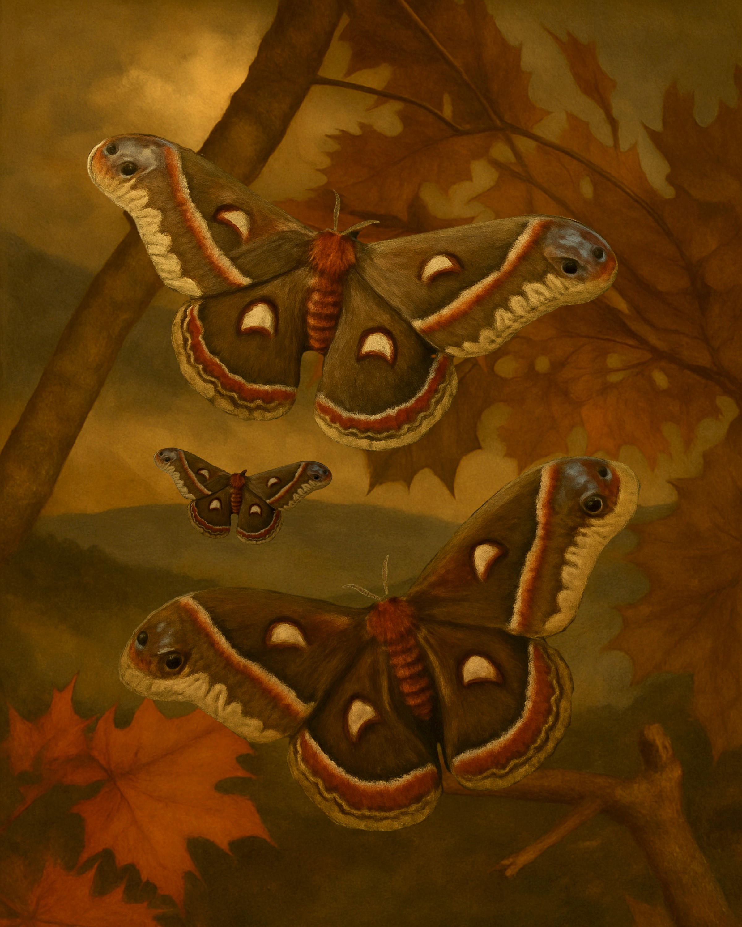 Framed Cecropia Moth Print – Hyalophora cecropia Vintage Natural History Wall Art 8x10
