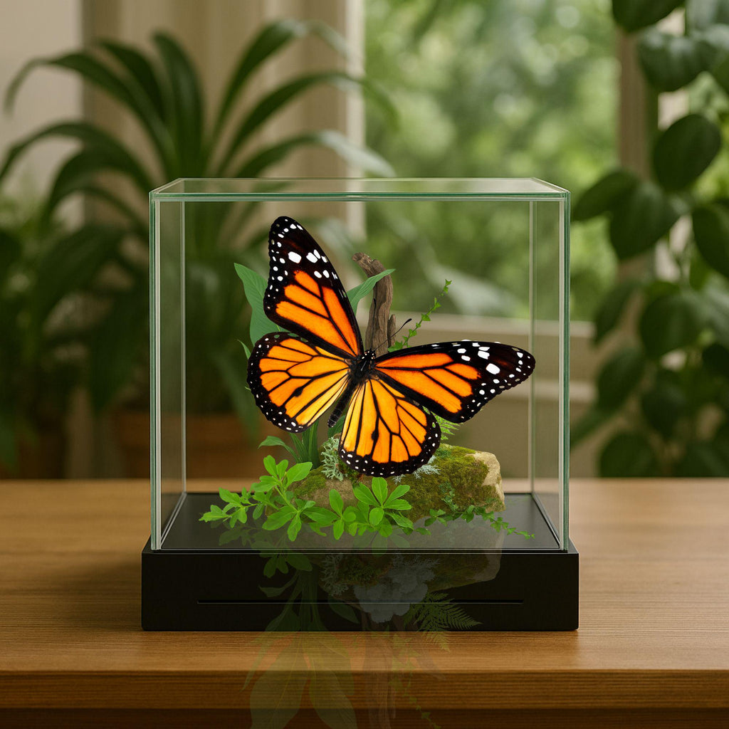 Danaus plexippus Butterfly Diorama – 6×6×6 Acrylic Display