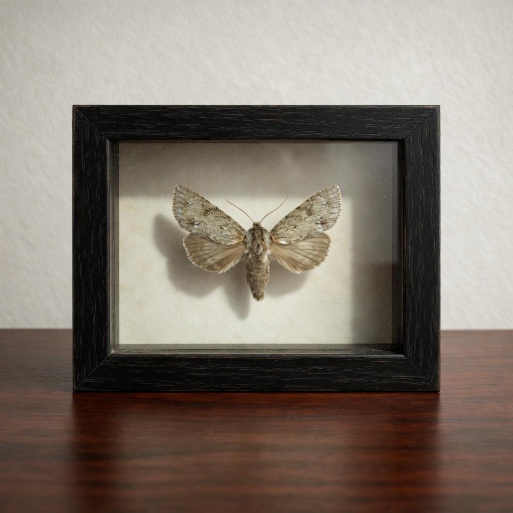 Framed American Dagger Moth Specimen (Acronicta americana)