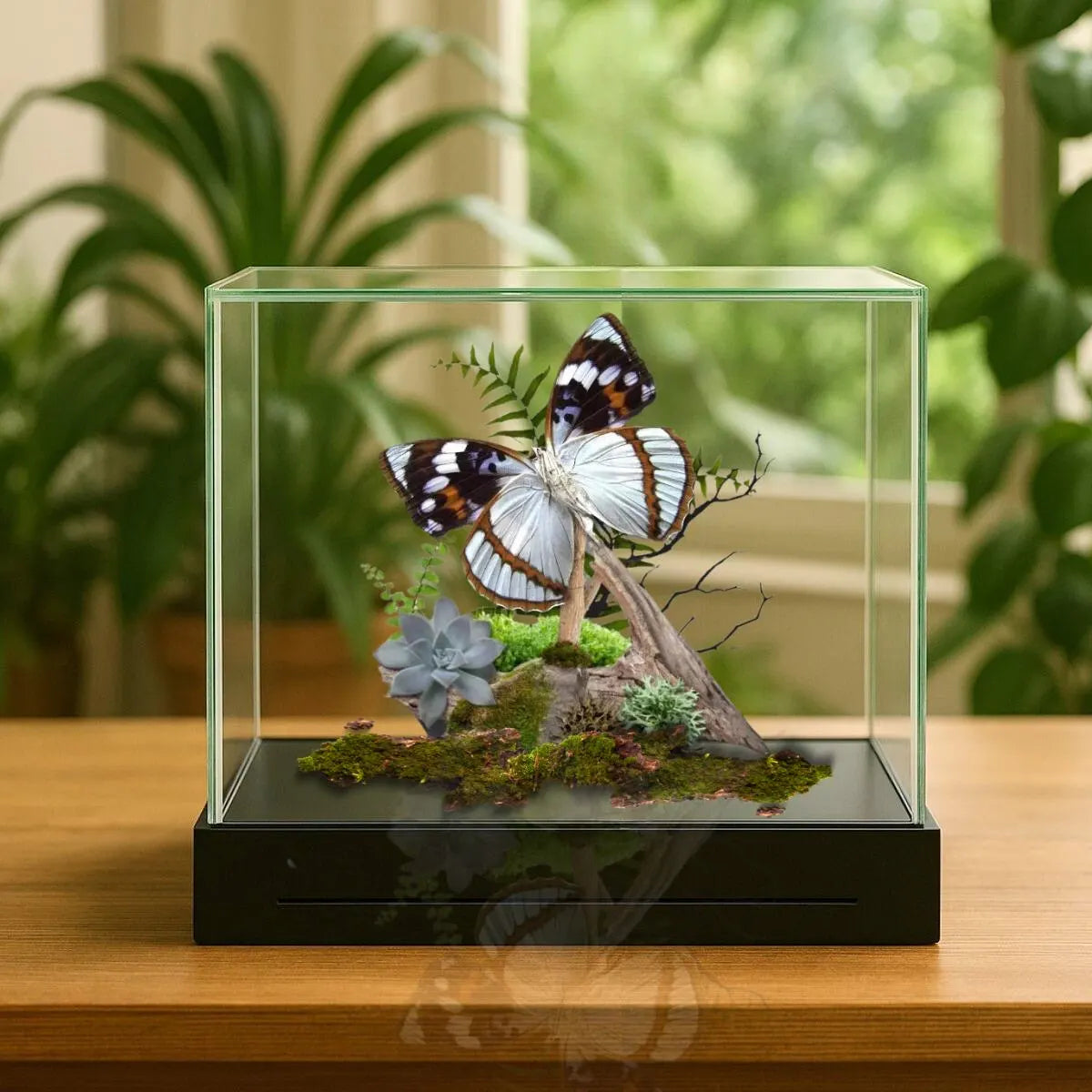 Mimathyma schrenckii Schrenck’s Emperor Butterfly Diorama – Natural History Display 6x8x6 Acrylic
