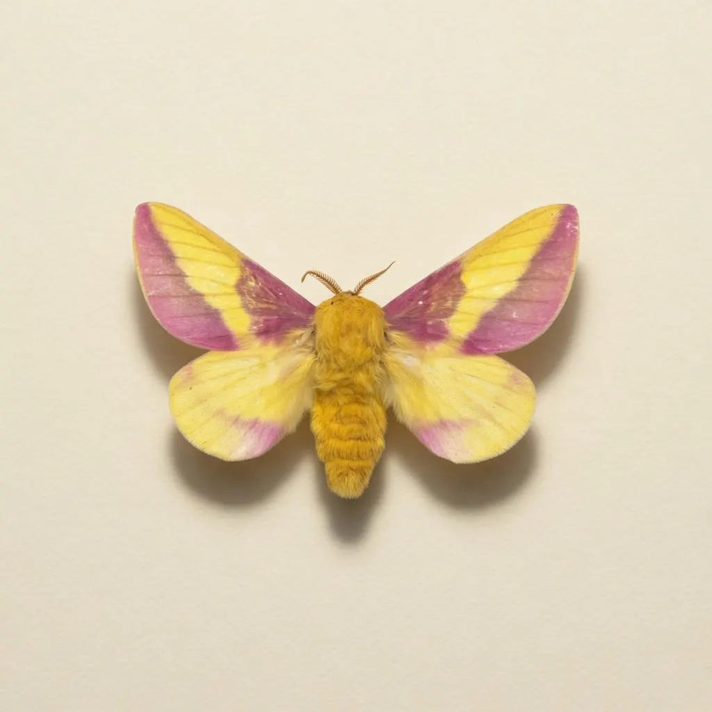 Framed Rosy Maple Moth Specimen (Dryocampa rubicunda)
