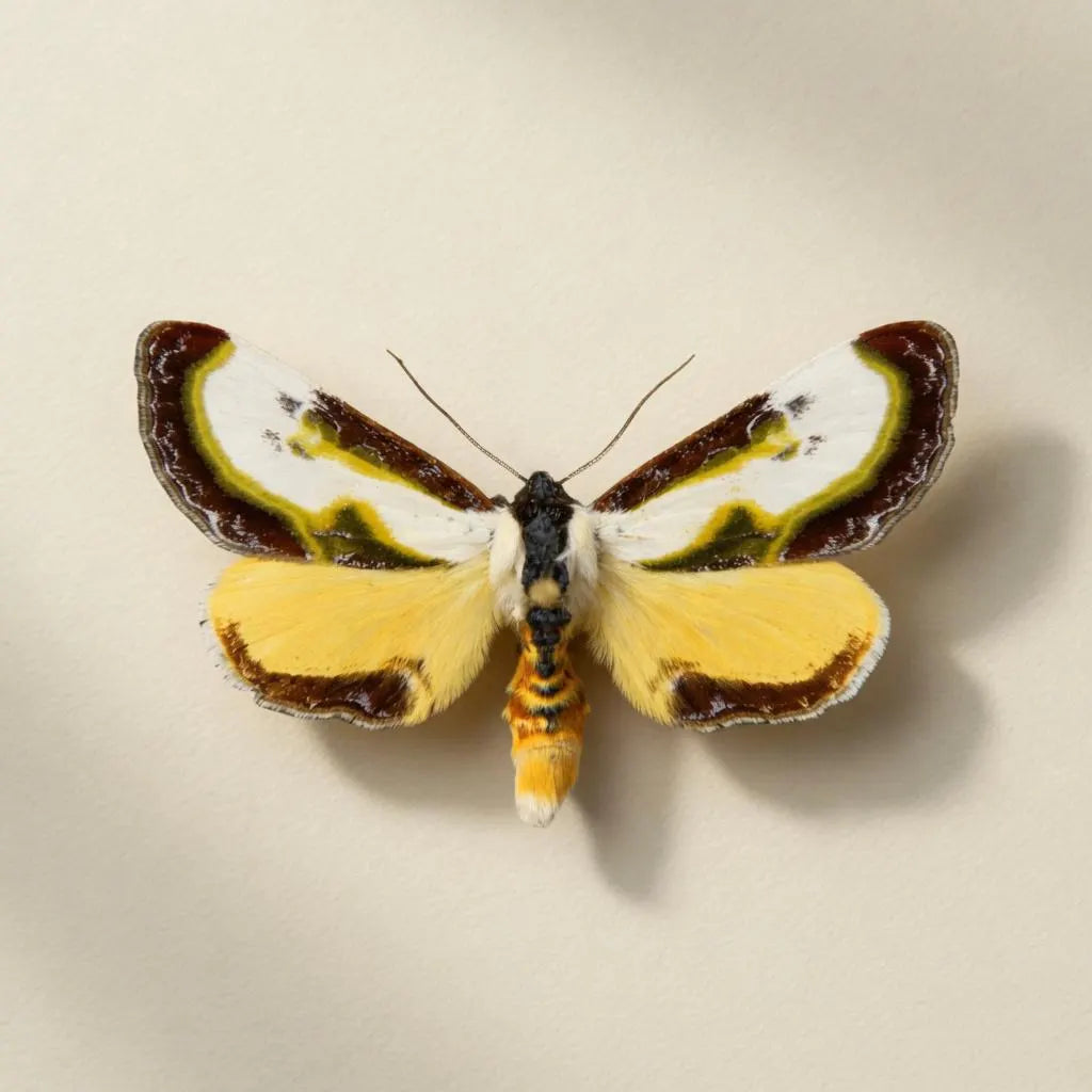 Framed Beautiful Wood Nymph Moth Specimen (Eudryas grata)